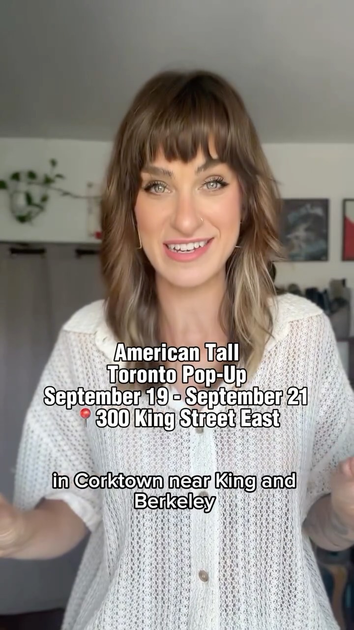 Instagram post by @tallestmermaid for American Tall. Caption reads: TALL GTA CREW: Did you hear @american_tall is....