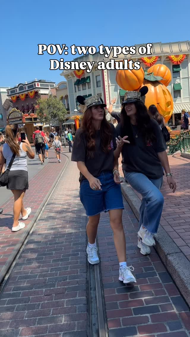 Instagram post by @momsmeetmagic for Undercover Tourist. Caption reads: Disney duo: one’s running the schedule, one’s....
