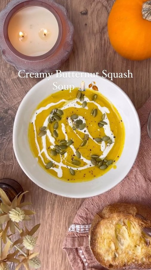 Instagram post by @bridgette.eats.plants for Pacific Foods. Caption reads: It’s soup season 🍂🕯️😌

The soup is perfect for....