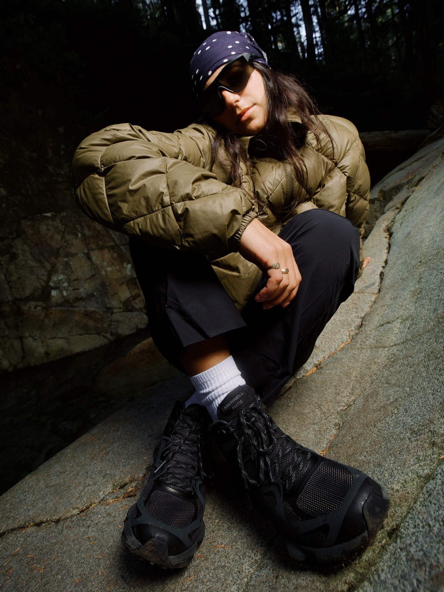 Instagram post by @chloemihailo for Merrell. Caption reads: The @merrell SpeedArc Matis Mid GTX, the shoe for....