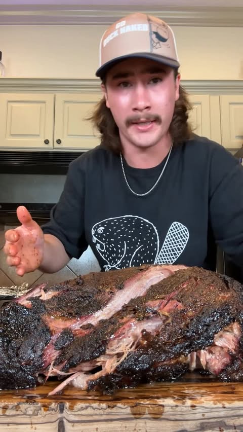 Instagram post by @james_ellingsworth for Duluth Trading Company. Caption reads: [...] EVER smoking a brisket in my....