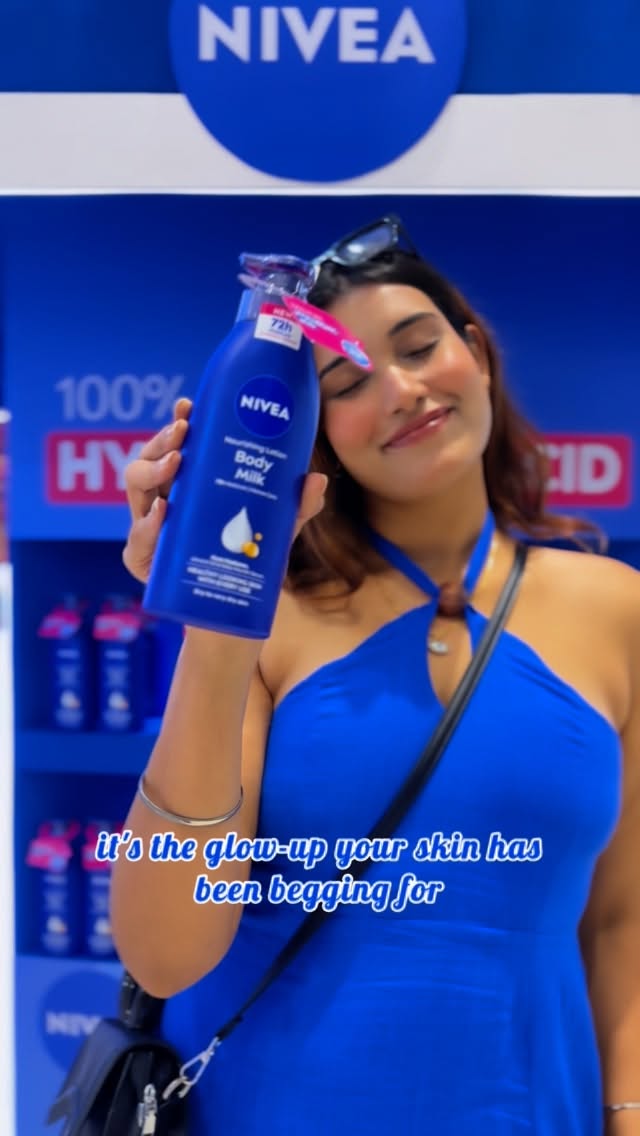 Instagram post by @shivangisahu1527 for SMART Bazaar. Caption reads: NIVEA makes self-care easier 💙 Body Milk OG....