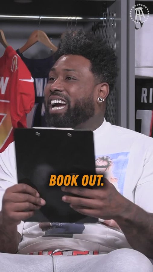 Instagram post by @delaniewalker for Fireball Whisky. Caption reads: AJ Brown confirmed reading guy 📕 @fireballwhisky....