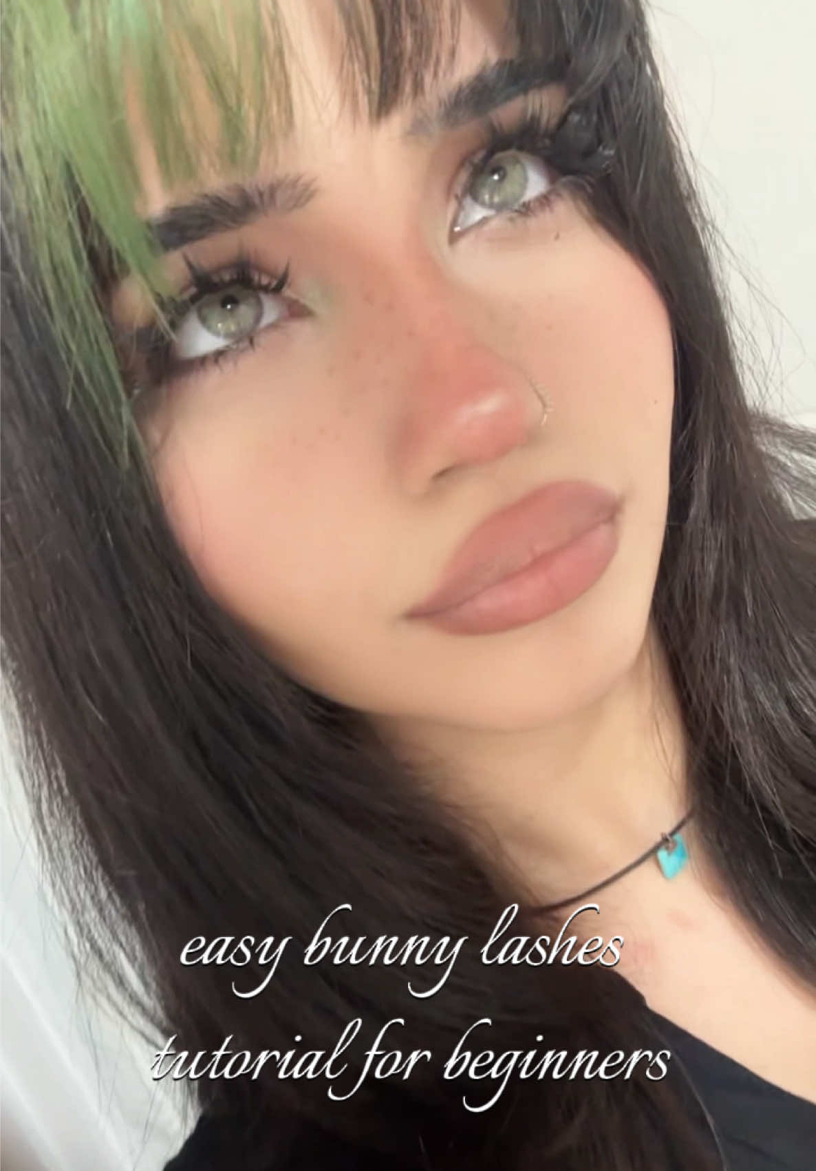 TikTok post by @sidwhe for VeyesBeauty. Caption reads: [...] to ask questions💕 bunny lashes from....