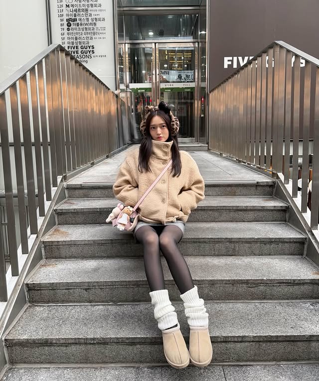 Instagram post by @sarang.hoe for LEWKIN. Caption reads: january in seoul. ݁₊ ⊹ fits: @lewkinofficial use....