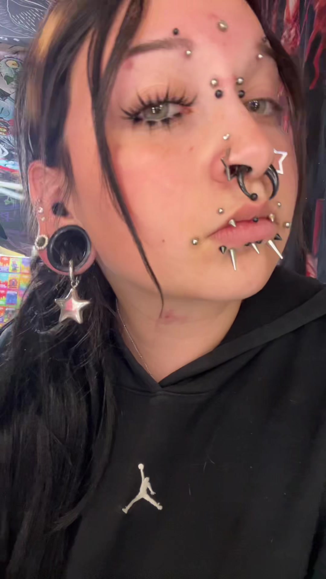 TikTok post by @d1smembered.p1ncush1on for Fowendia Lashes. Caption reads: bruh why the glitch @Fowendia Lashes #tonguesplit....