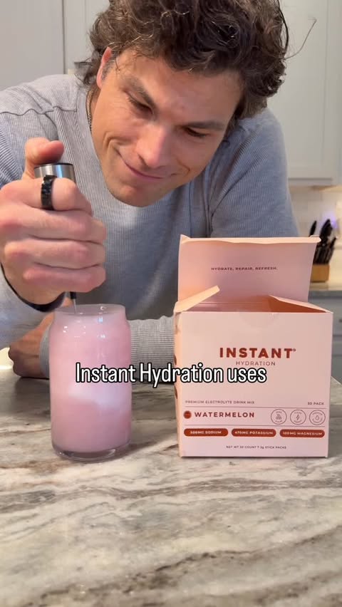 Instagram post by @milesjamesburris for Instant Hydration. Caption reads: [...] salt “hydration supplements”.....
