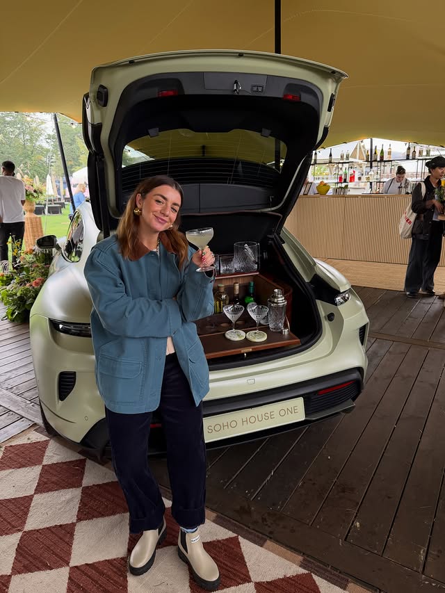 Instagram post by @kerryawalker_ for Porsche. Caption reads: [...] weekend at Soho Food Festival with....