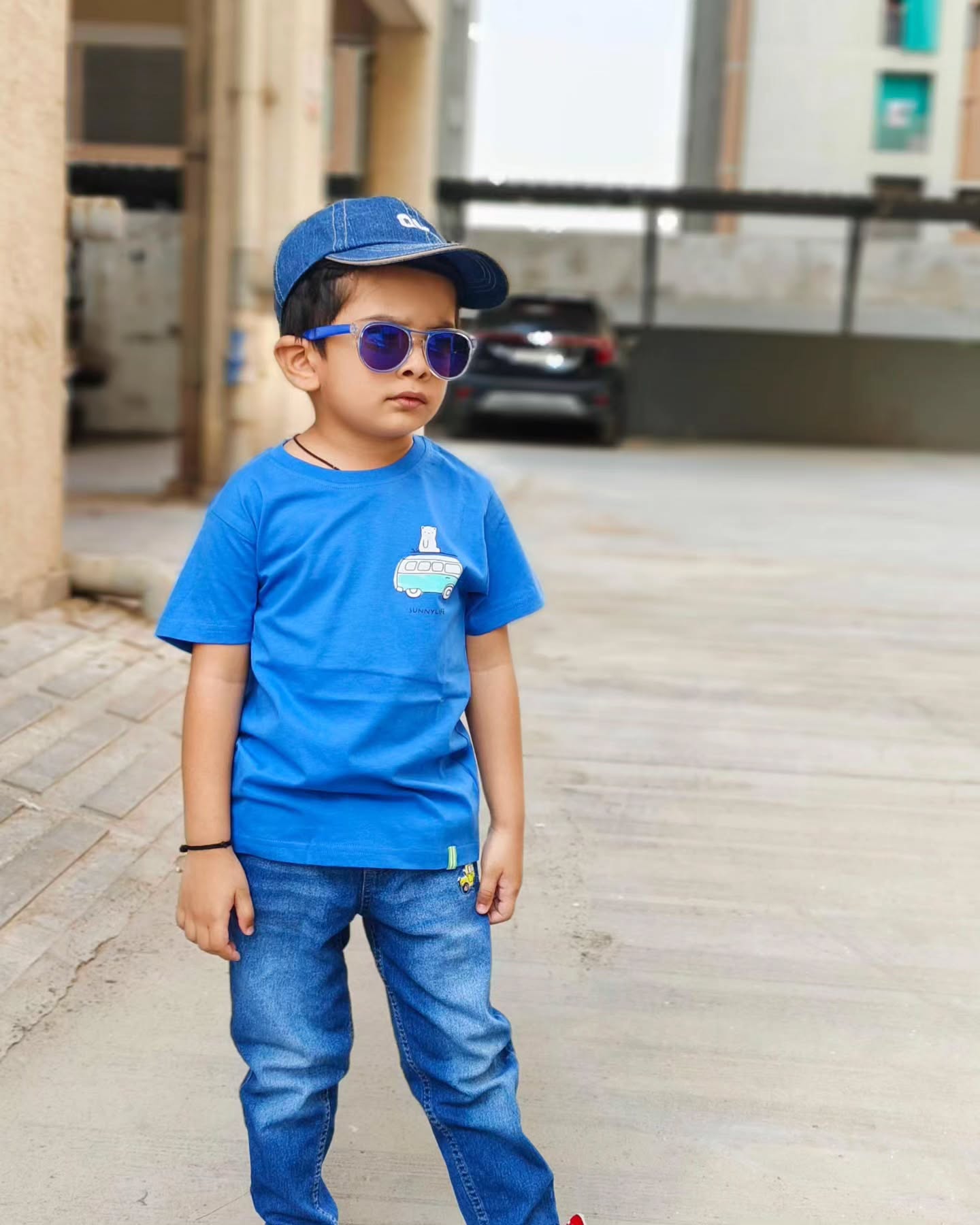 Instagram post by @stylish.mommie for Babyhug. Caption reads: #collaboration with....