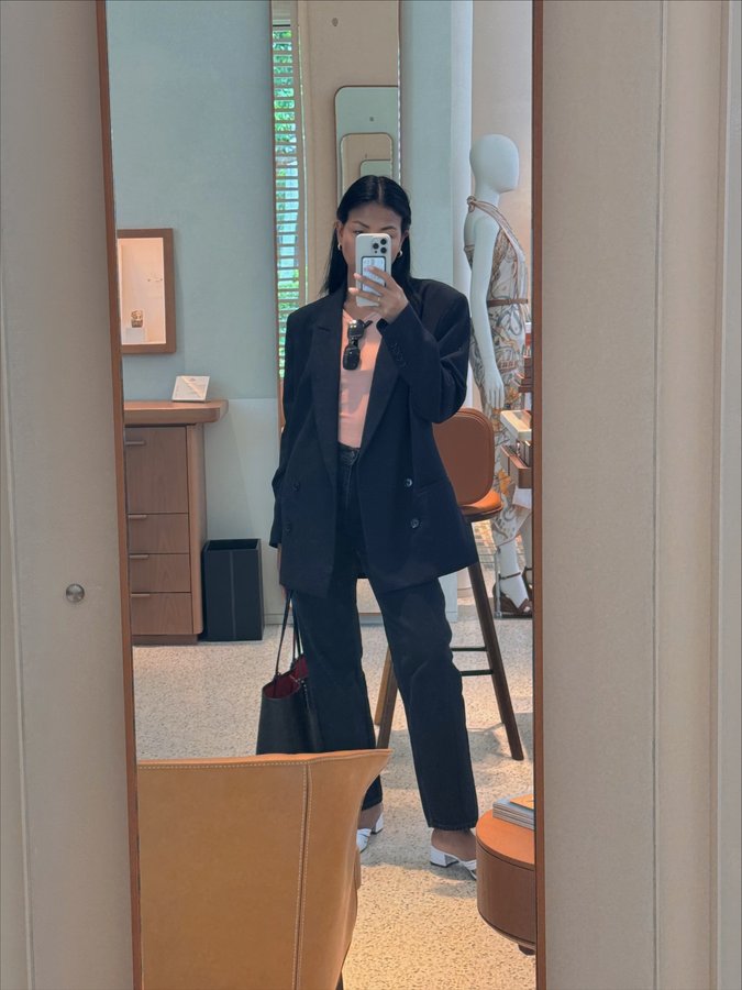 Instagram post by @joybuschur for Hermès. Caption reads: Reflecting the mood ✨.