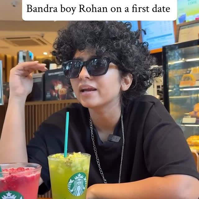 Instagram post by @chandnimimic for Starbucks. Caption reads: Brother you come and chill or what ?....