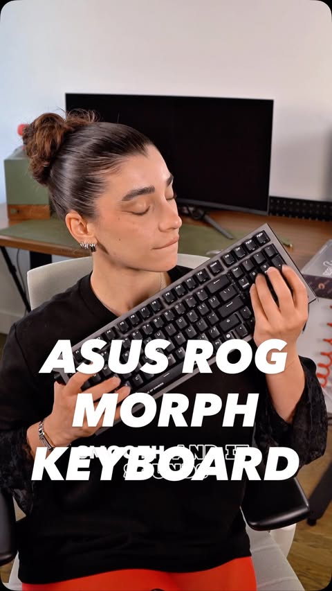 Instagram post by @hall_of_tech for Republic of Gamers. Caption reads: AD | You can pick up the Morphe keyboard at Micro....