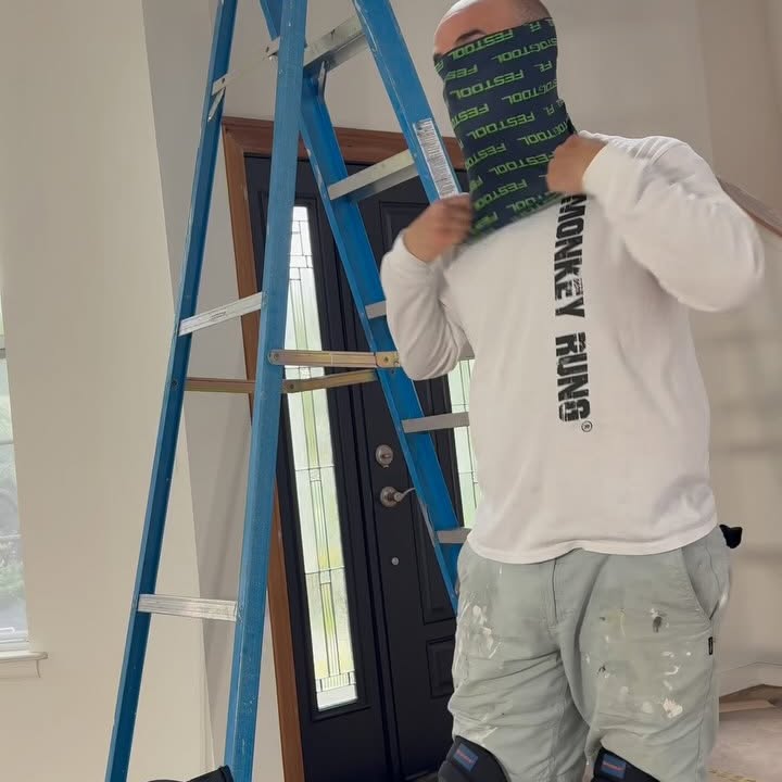 Instagram post by @carlson_paint_and_paper for Festool USA. Caption reads: Going full Festool mode with the gator,eye....