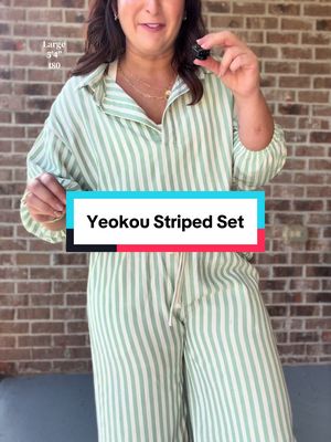 TikTok post by @jz4916 for Yeokou. Caption reads: [...] stripes giving a costal feel! 👌🏼🐚🍂....