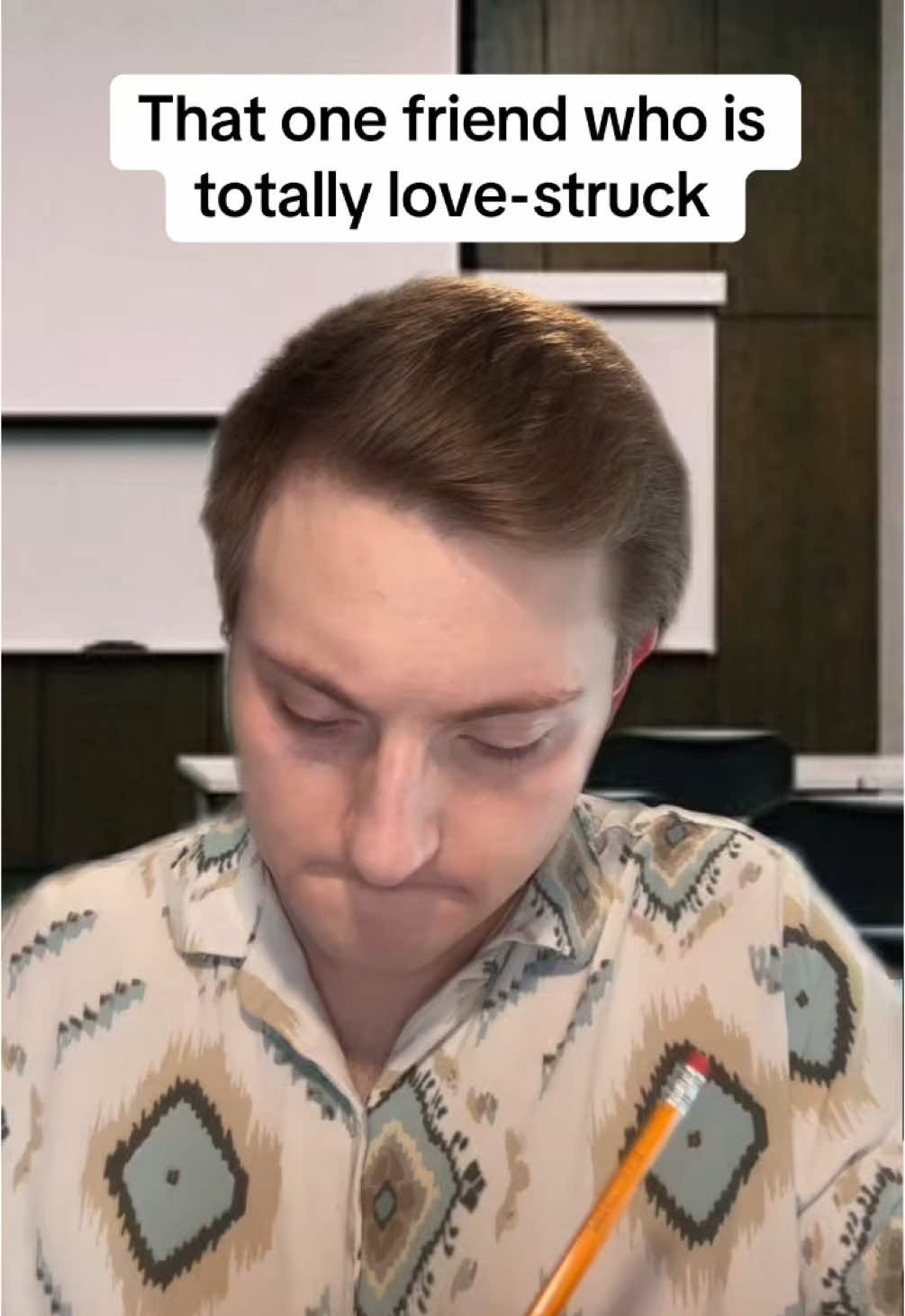 TikTok post by @jeffpfeiff for Duet App. Caption reads: That one friend who is totally love-struck....