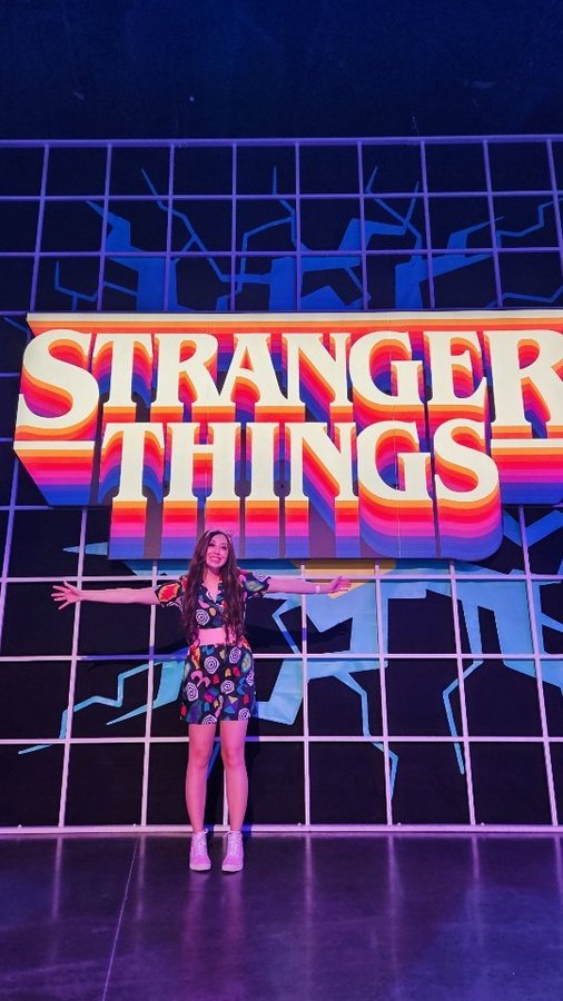 Instagram post by @meganxalexa for Stranger Things Experience. Caption reads: [...] #strangerthingscosplay....