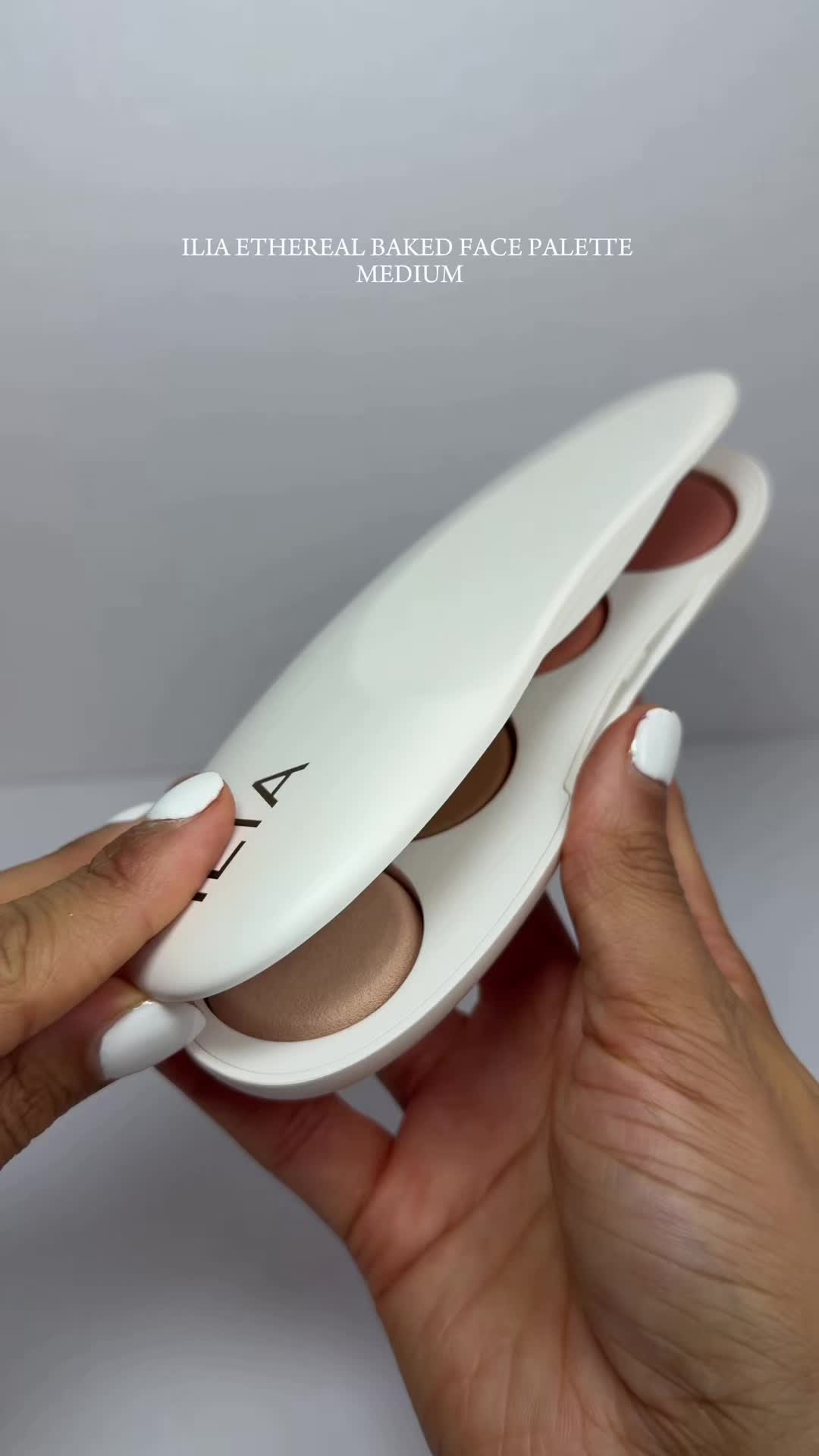 TikTok post by @itsiumyd for ILIA Beauty. Caption reads: [...] Face Palette in Medium @ILIA Beauty ....