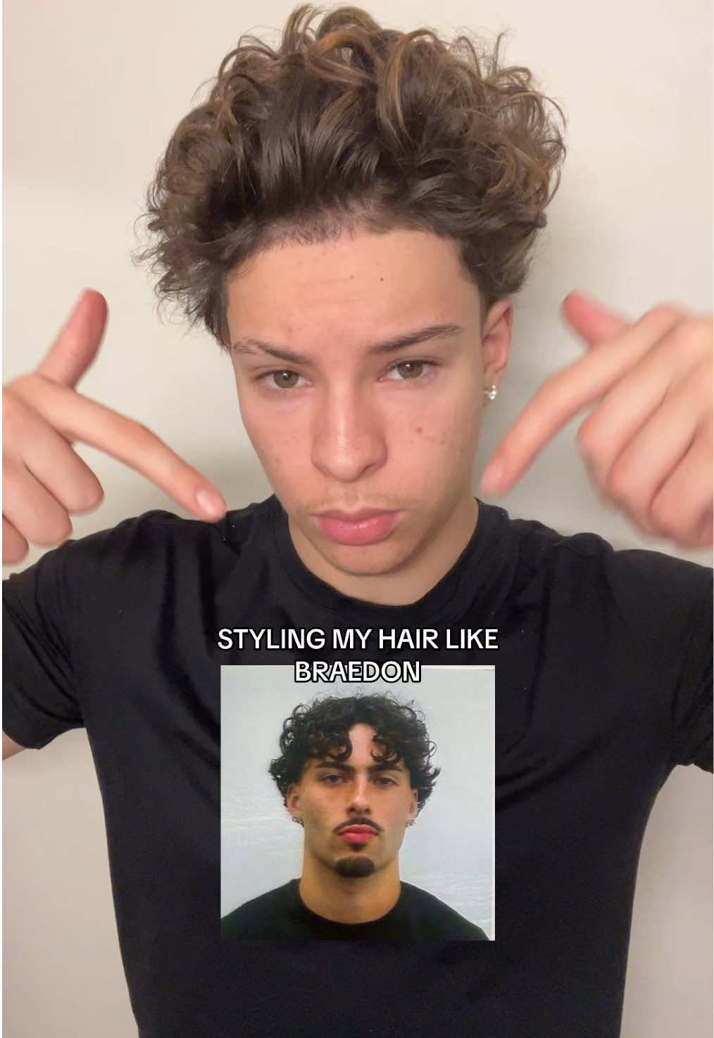 TikTok post by @henyyhendrix for Based BodyWorks. Caption reads: styling my hair like braedon #fyp #curlyhair....