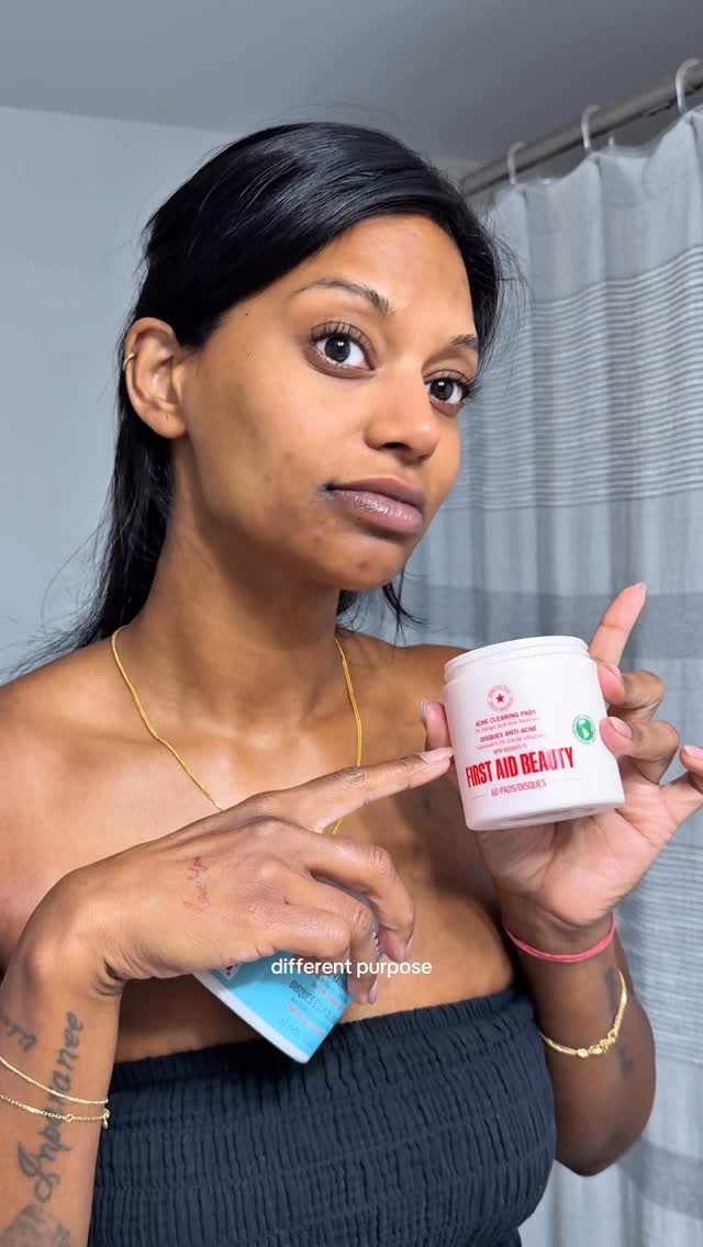 Instagram post by @bryntstagram for First Aid Beauty. Caption reads: I promise I’m going to stop picking at my skin -....
