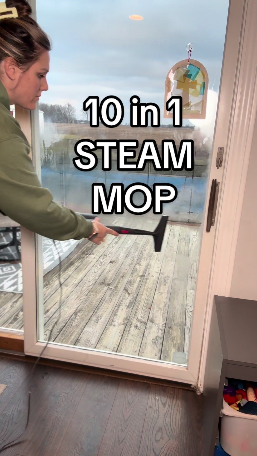 TikTok post by @hannahmmark for Schenley. Caption reads: Schenley 10-in-1 Steam Mop with Detachable [...].