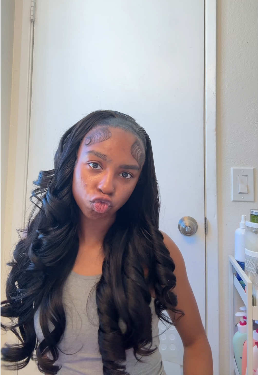 TikTok post by @carmynayiana for Celie Hair. Caption reads: @celiehair #celiehair #vpartwig #precurledwig....
