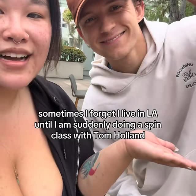 Instagram post by @wanderingbostoneater for SoulCycle. Caption reads: spotted: spider-man at soulcycle weho 🕸️ 🎥....