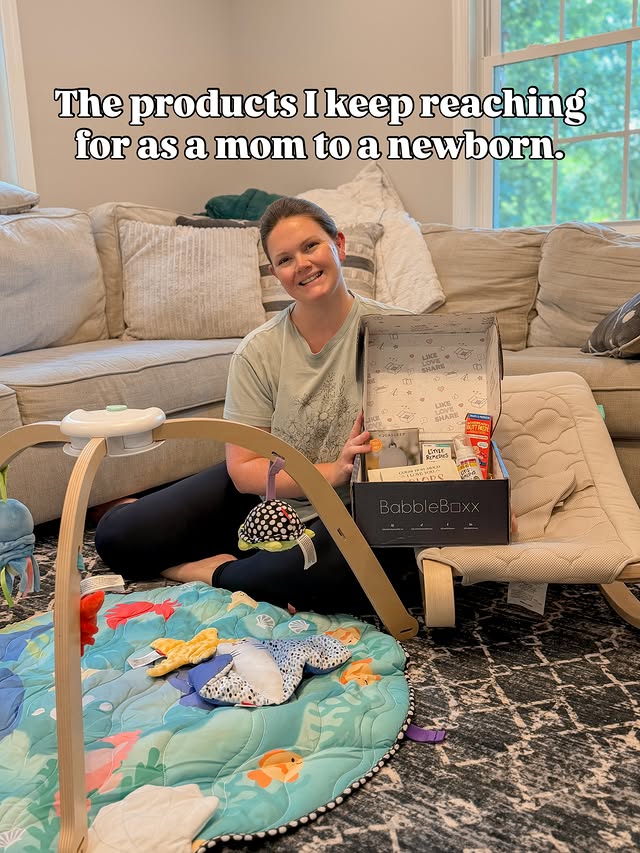 Instagram post by @brittanymolfese for BabbleBoxx. Caption reads: #ad The newborn stage is basically figuring out....