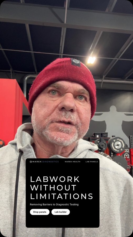 Instagram post by @underthebar for Marek Health. Caption reads: [...] health game? I’ve been working with Marek....