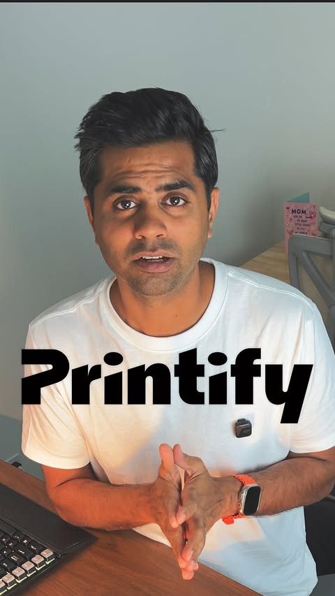 Instagram post by @themodgils for Printify. Caption reads: [...] That’s why I like print-on-demand with....