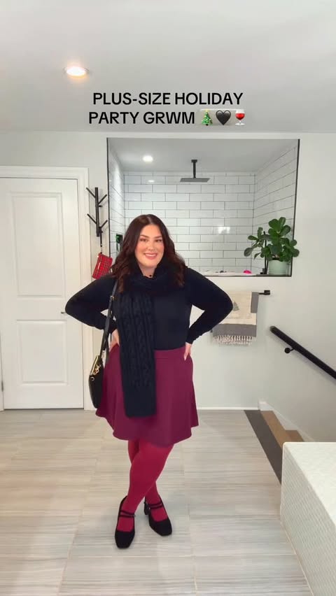 Instagram post by @lovezoepotter for Penningtons. Caption reads: I’m loving that burgundy is having a strong....