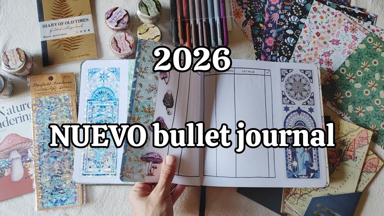 YouTube post by @LosTipsdeLuci for The Washi Tape Shop. Caption reads: How to start your 2026 Bullet Journal | future....