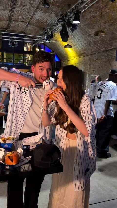 Instagram post by @evieeatsout for Major League Baseball. Caption reads: AD Have you ever tried ballpark food before? ⚾️ 🍔....