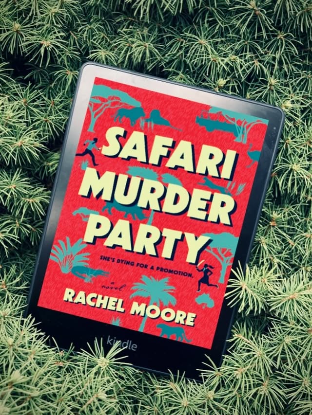 Instagram post by @stephisbooked for Berkley Publishing Group. Caption reads: Safari Murder Party by Rachel Moore Pub Date: May....