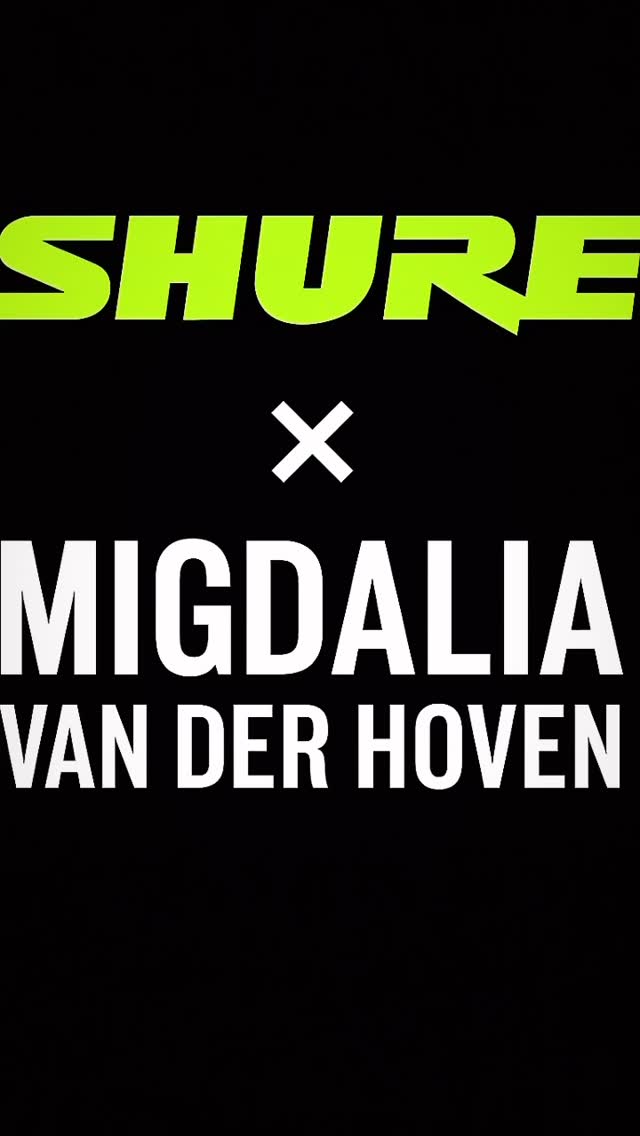Instagram post by @migdaliavanderhoven for Shure. Caption reads: Presenting my collaboration with @shure, testing....
