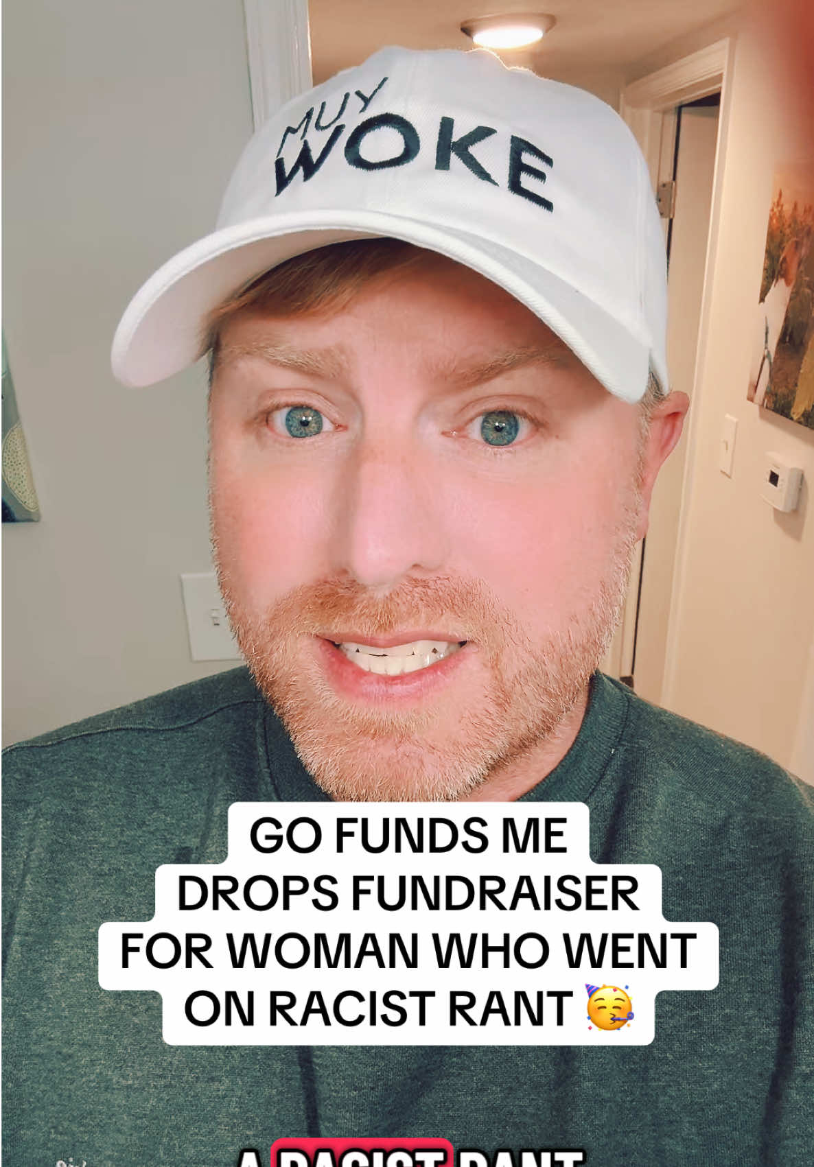 TikTok post by @thewokeginger for GoFundMe. Caption reads: @GoFundMe drops $250,000 fundraiser for woman who....
