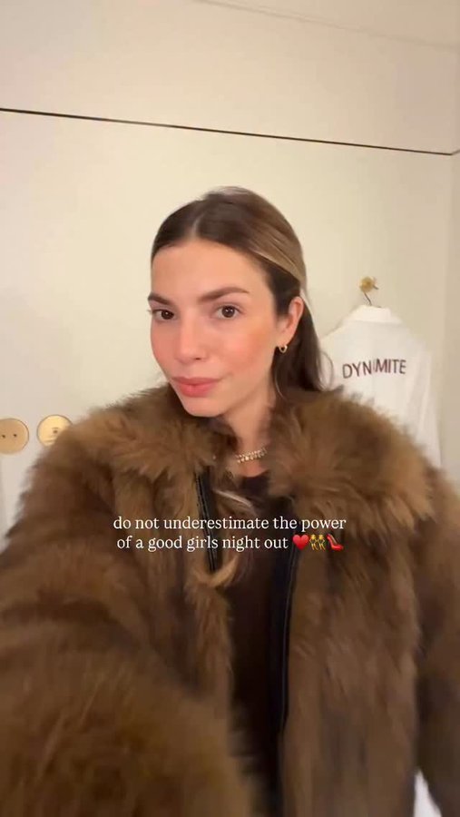 Instagram post by @kitkeenan for Dynamite Clothing. Caption reads: a good girls night out in cute outfits heals the....