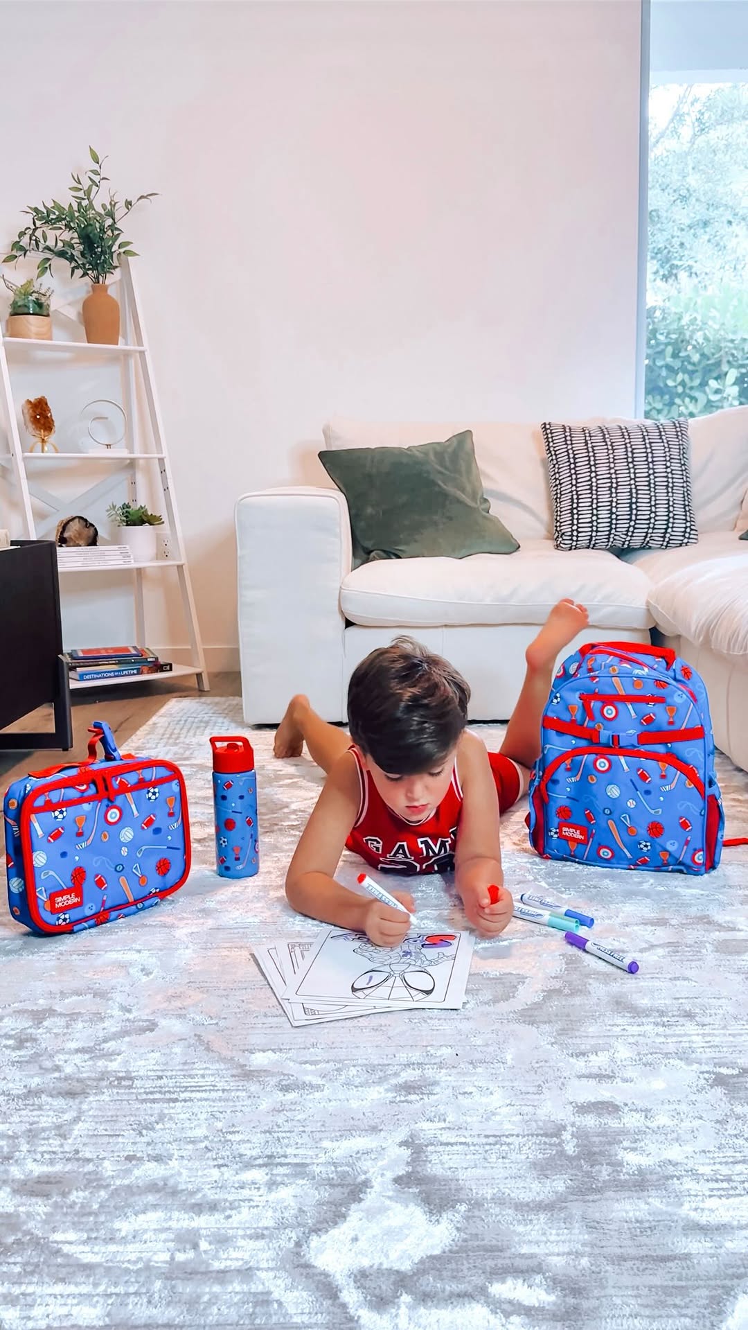 Instagram post by @wearejustthe3ofus for Simple Modern. Caption reads: It’s back-to-school season, and Reef wanted a....