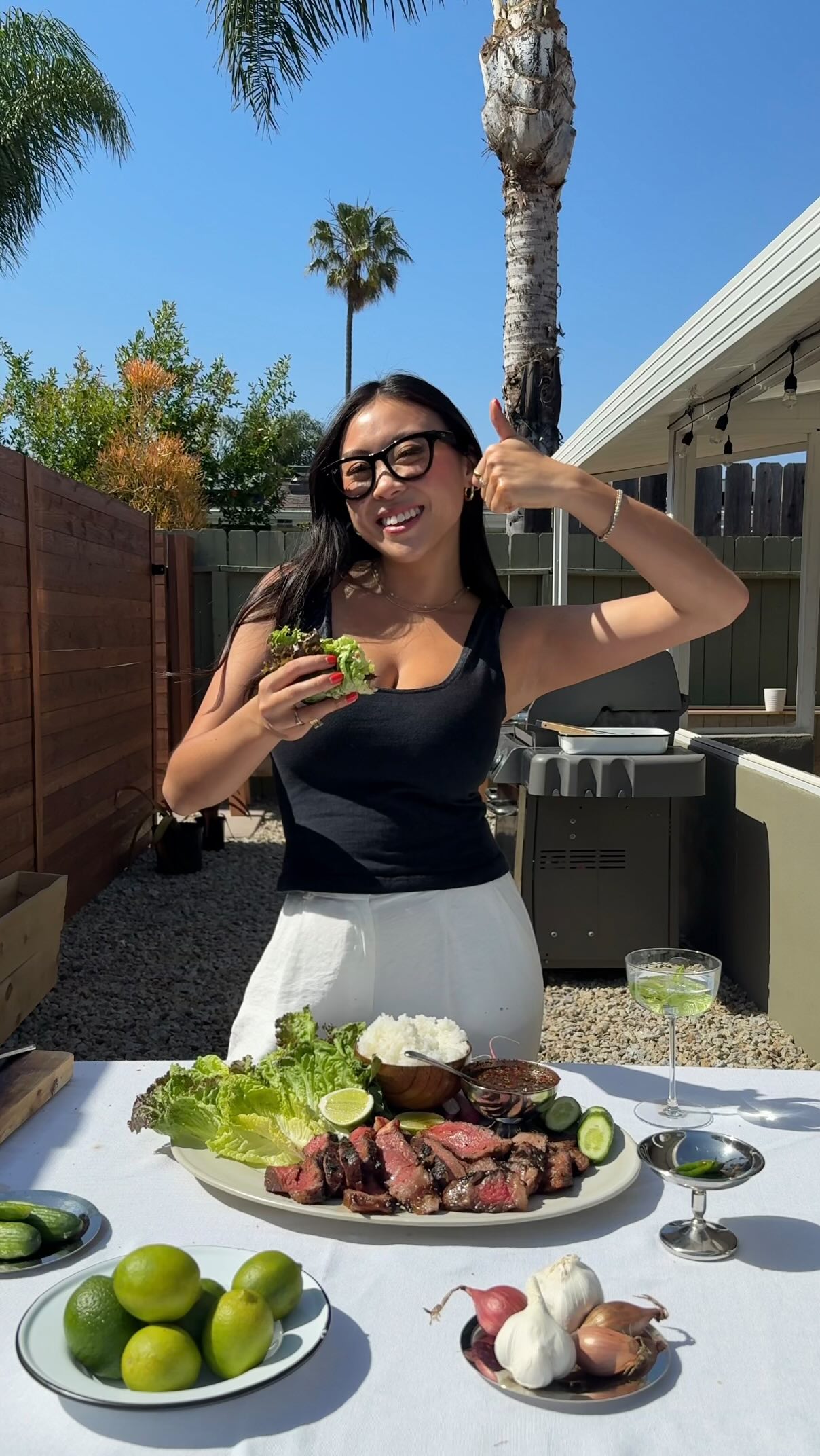 Instagram post by @emeraldcchan for Ray-Ban. Caption reads: Making one of my favorite dishes with @raybanmeta.....