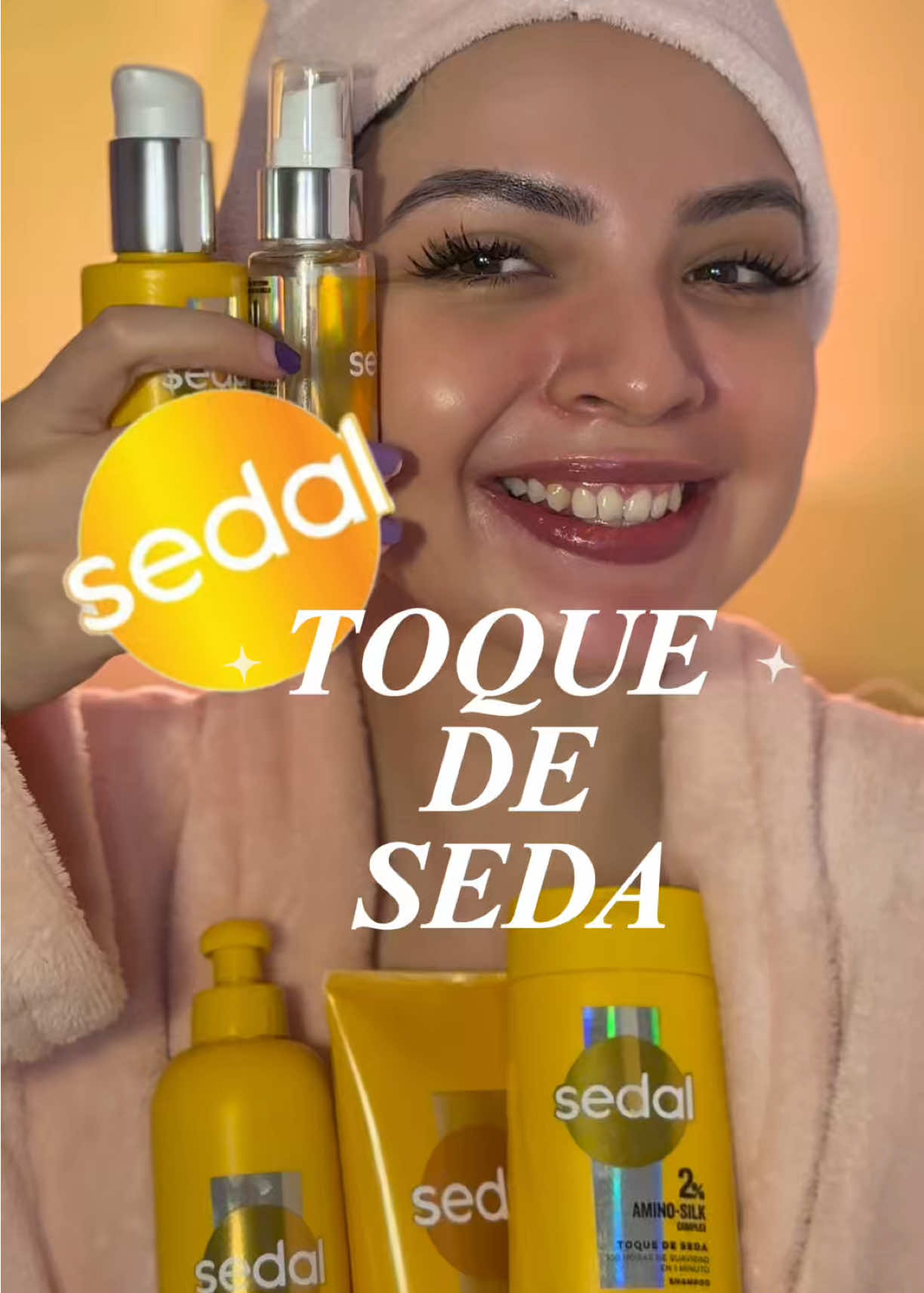 TikTok post by @ilaurabo for ForMe Tips. Caption reads: SEDAL TOQUE DE SEDA🌟✨ #cabellosuave #publicidad....