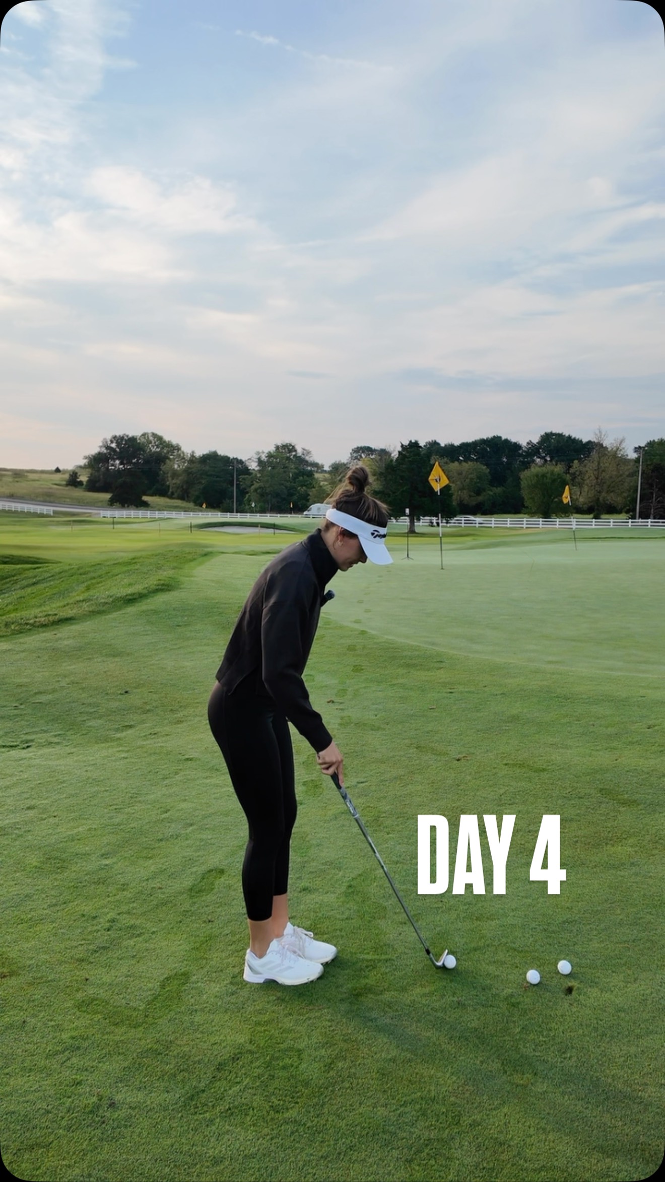 Instagram post by @carleeshoe for TaylorMade Golf. Caption reads: DAY 4😭😭 comment your predictions....