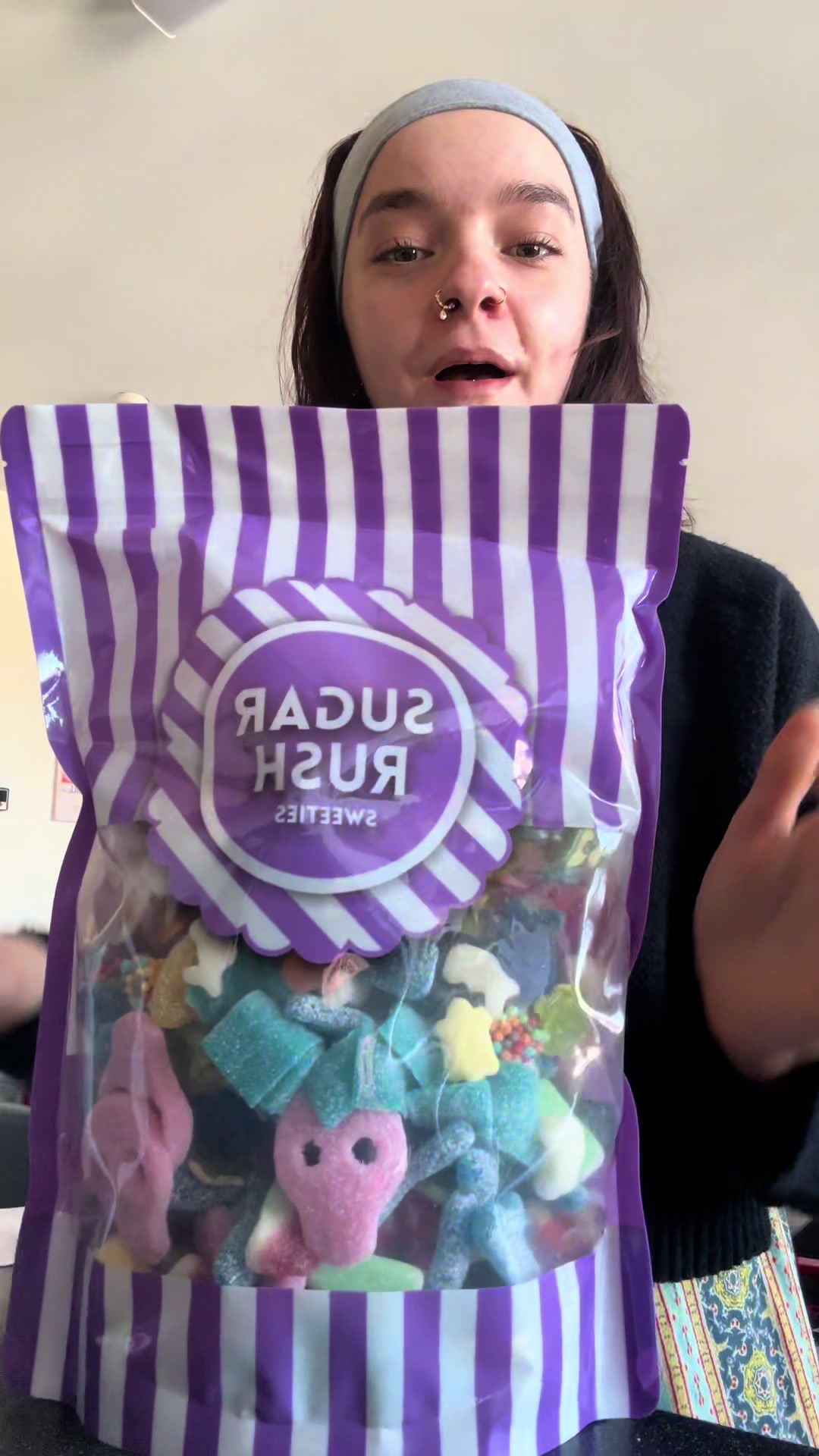TikTok post by @rubybellis for Sugar Rush Sweeties. Caption reads: @SugarRushSweeties I shall be ordering from you....