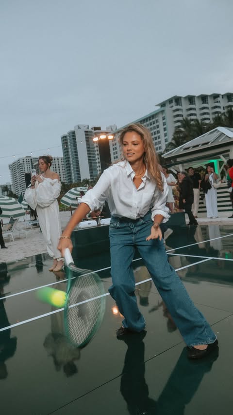 Instagram post by @presley.mattea for Lacoste. Caption reads: a night to remember 🐊🤍 @lacoste....