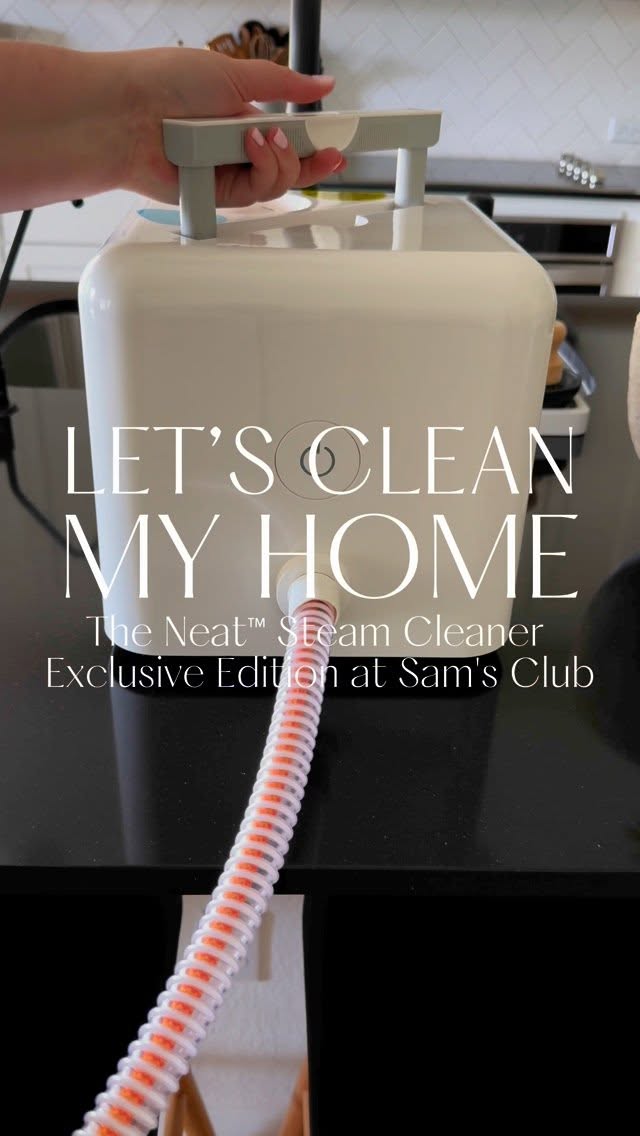 Instagram post by @myaustinhaven for Sam’s Club. Caption reads: Let’s Clean my Home with the @dupray Neat™ Steam....