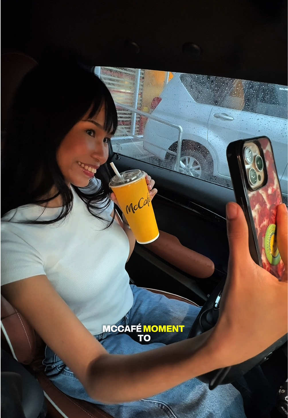 TikTok post by @spiciemeatb4l for McDonald's Philippines. Caption reads: survived casting day solely bc of this ₱22 iced....