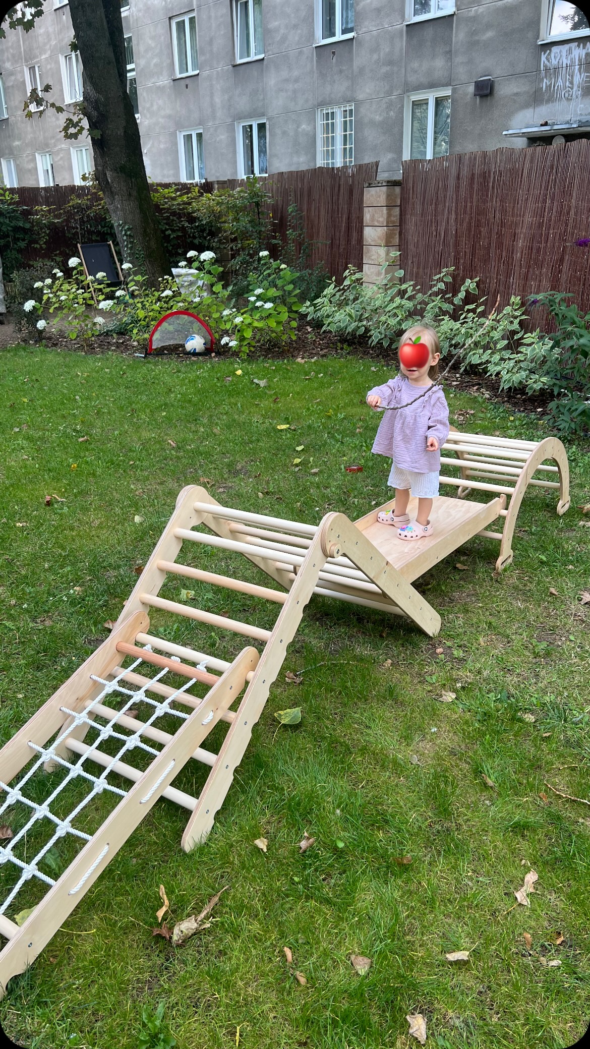 Instagram post by @agusch__ for GOODEVAS. Caption reads: advertisement- @goodevas Montessori climbing set....