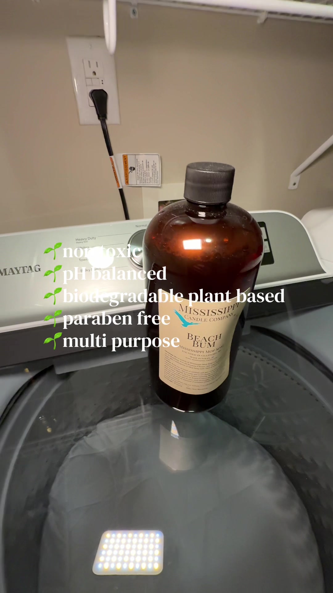 TikTok post by @telisha3.0 for Mississippi Candle Co.. Caption reads: Cleaner floors. Safer home. Less waste. 🌿✨....