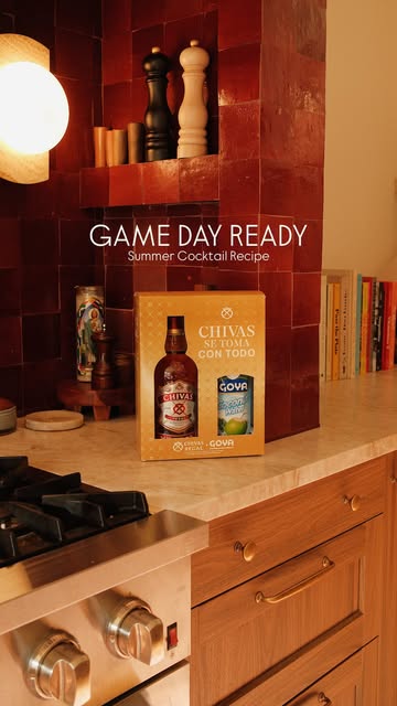 Instagram post by @homewithid for Chivas Regal. Caption reads: [...] energy; the Gol-Den Mango, made with....