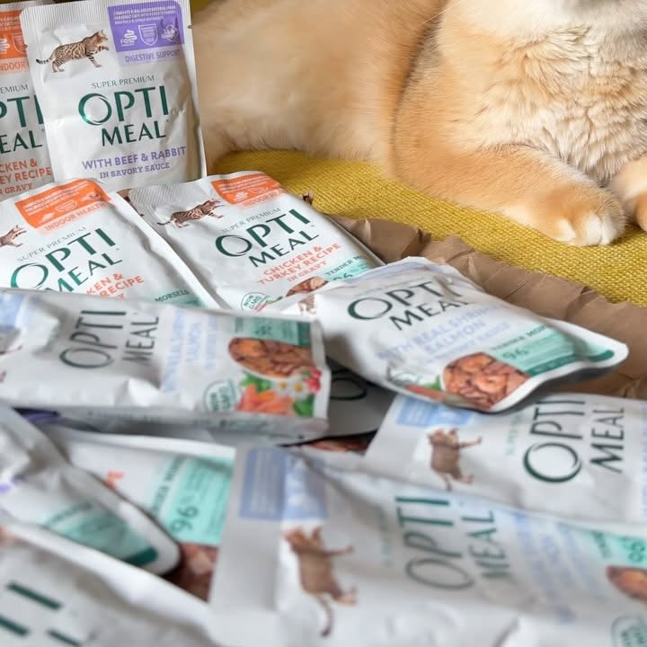 Instagram post by @shaban.kucuklyon for Optimeal. Caption reads: Tender, juicy, 96% animal protein, and smothered....