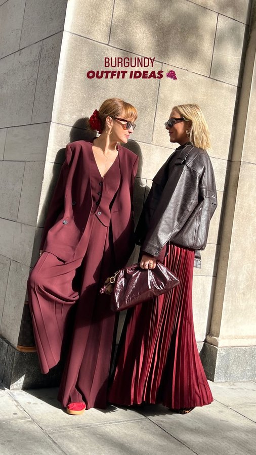 Instagram post by an influencer for Anthropologie Europe. Caption reads: 🍇🍷 Colour of the Season- who’s in?! 🍇🍷 we’ve....