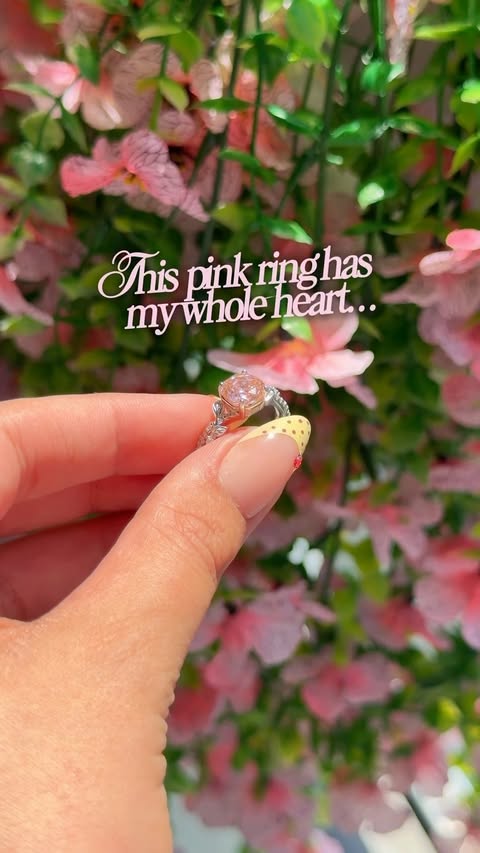 Instagram post by @makeupyourmindxox for Jeulia Jewelry Official. Caption reads: I genuinely can’t stop staring at this ring…🤭💍🌸....